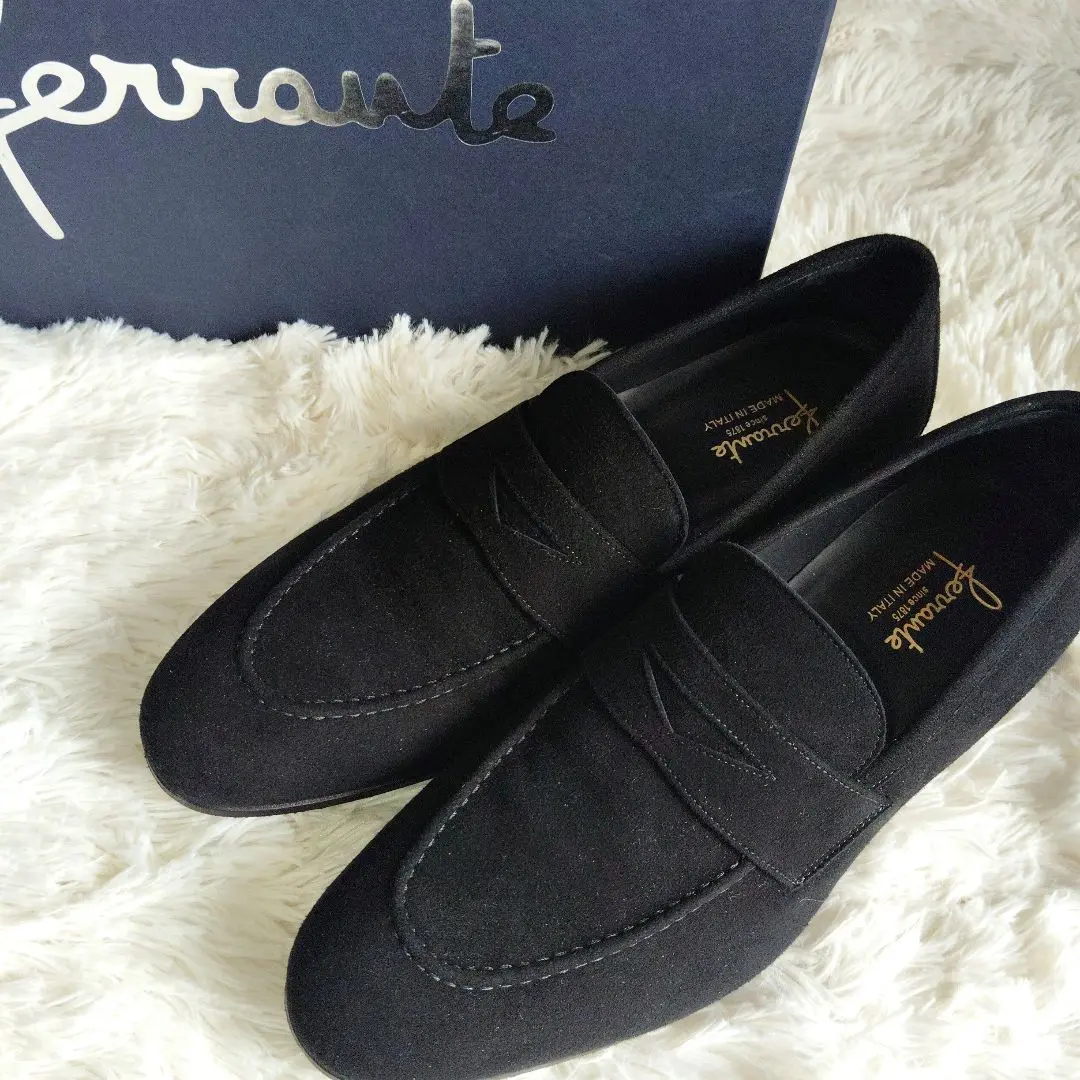 【極美品・着用1回】フェランテ ISEO ブラック スエード 定価69,300円 極美品・着用1回】フェランテ ISEO ブラック スエード 定価