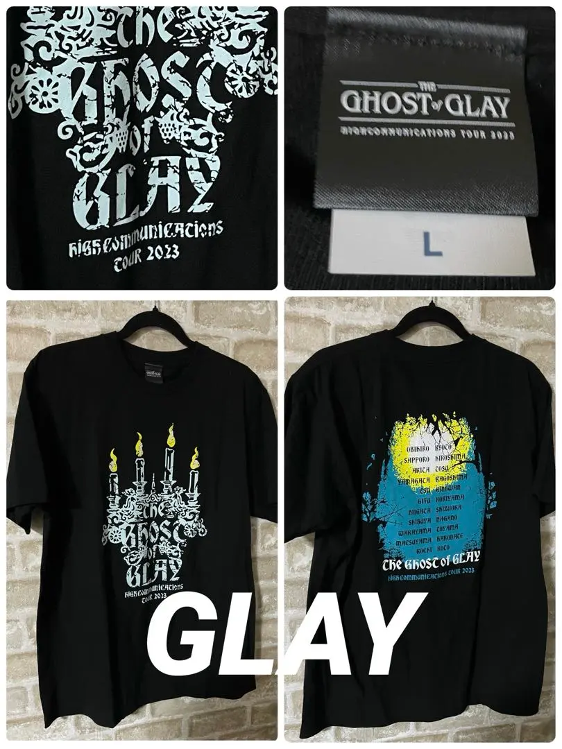 GLAY HIGHCOMMUNICATIONS TOUR 2003 黒Tシャツ Tシャツ(男性アイドル) GLAY 七分袖Tシャツ ブラック Sサイズ