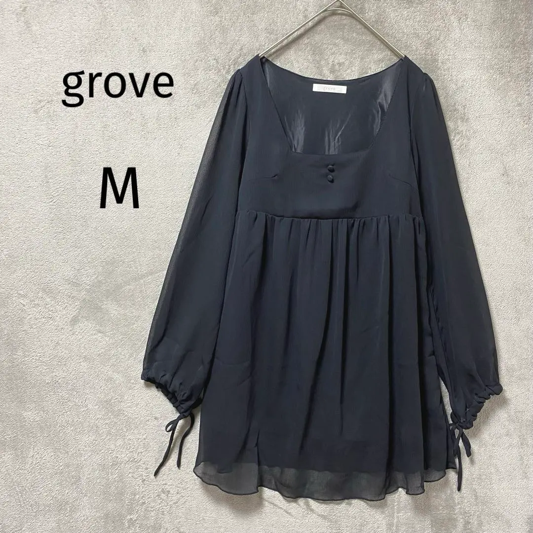 Thumbnail of Globe / Sheer Long Sleeve Tunic / M / Pullover Ribbon Black