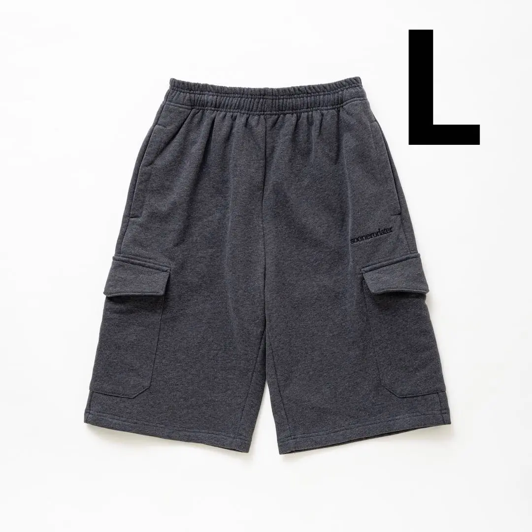 Sweat Cargo Shorts (Light Gray) | SOL (soonerorlater)