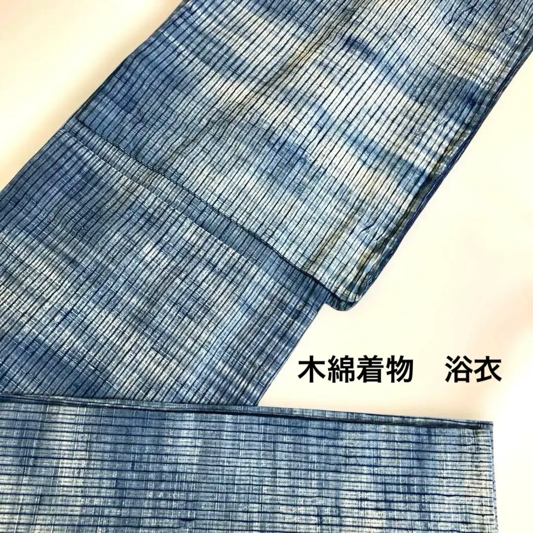 男士 藍染 浴衣 棉布和服 絞染 的縮圖