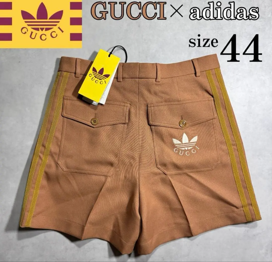 gucci adidas ショートパンツ イエロー コラボ　ショーツ　サイズ44 2025年最新】アディダスグッチ ショートパンツ・ハーフパンツの