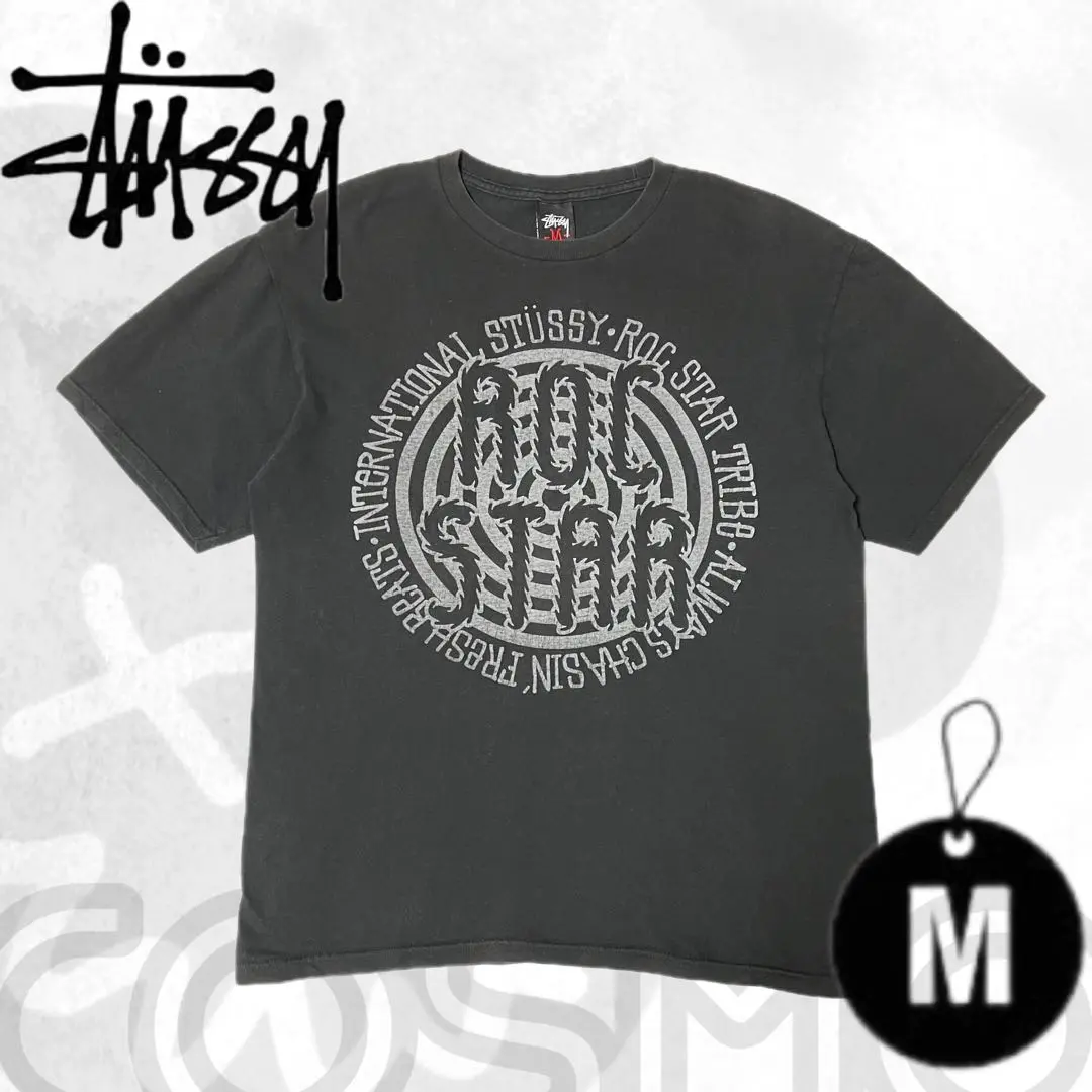 [STUSSY×ROC STAR] 10AW TRIBE 袖レザースタジャン M STUSSY×ROC STAR] 10AW TRIBE 袖レザースタジャン M