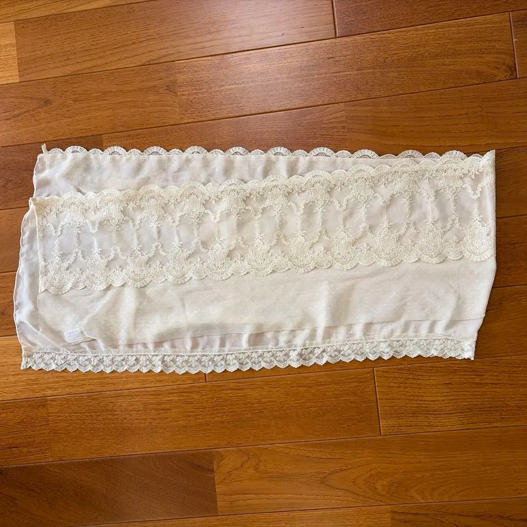 Thumbnail of Embroidered Lace Shawl / Stole, Cream