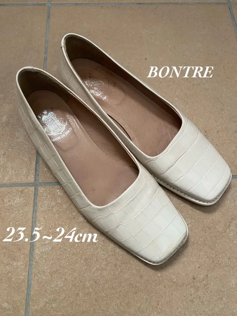 ボントレ　フラットシューズ　パンプス 23.5センチ ボントレ BONTRE ソフトフラットパンプス （キャメル