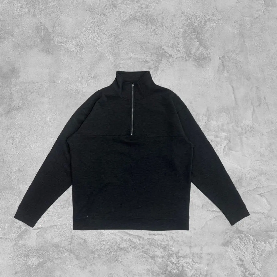 Thumbnail of Black half-zip sweatshirt hoodie