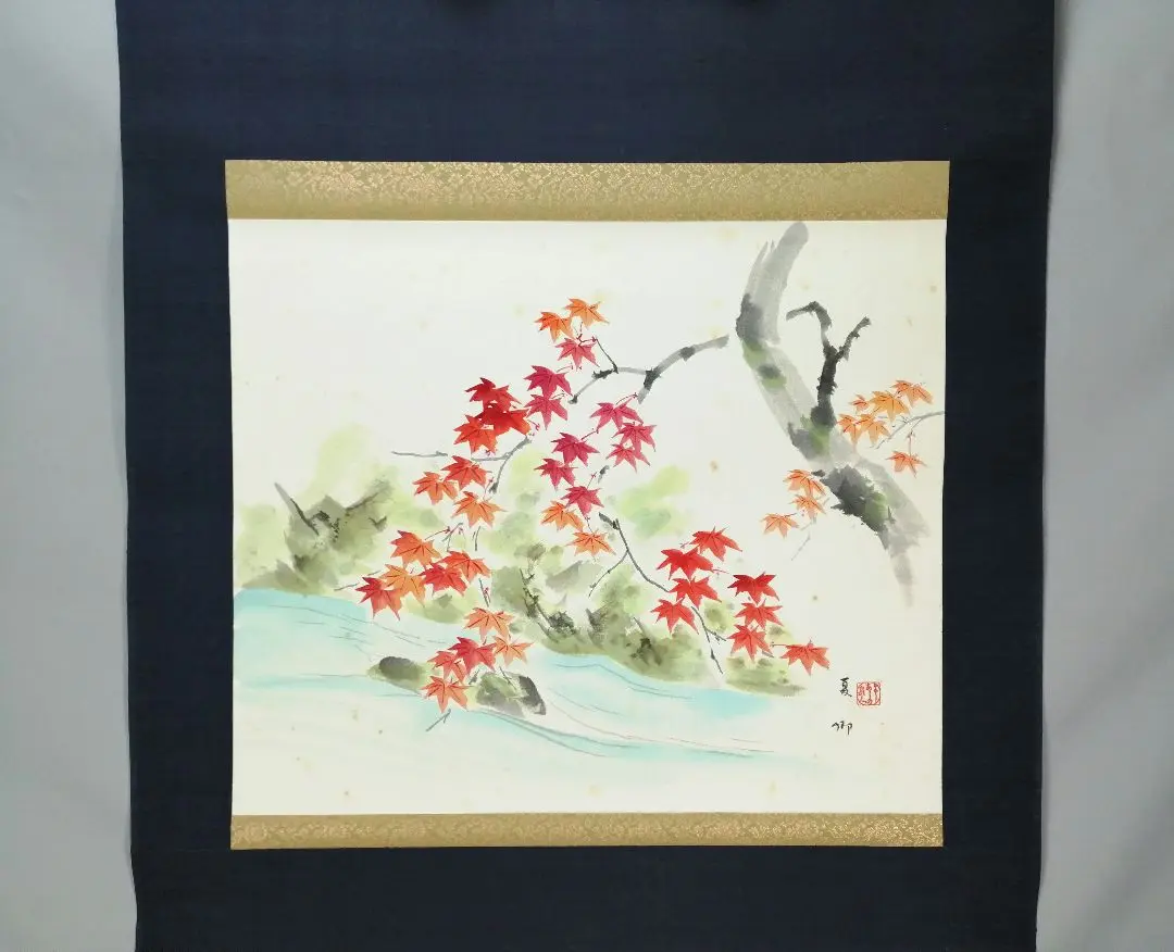 【茶道具】須磨夏郷(須磨対水息子)筆「立雛図」　茶掛　待合掛け　軸B900 茶道具】須磨夏郷(須磨対水息子)筆「立雛図」 茶掛 待合掛け 軸