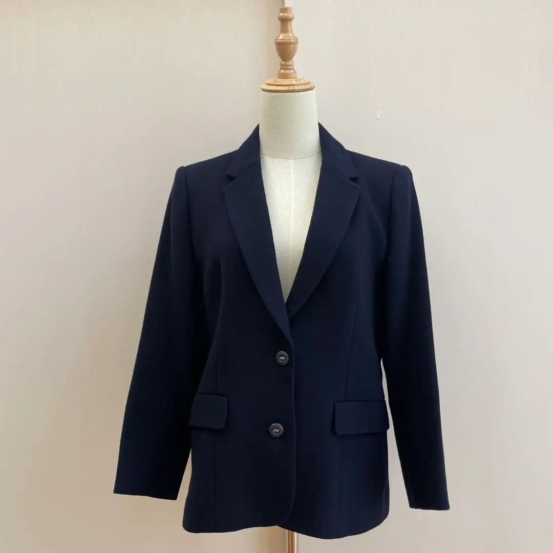 Thumbnail of Beautiful AGASA Renown 100% Wool Tailored Jacket, L Equivalent, Navy, Autumn/Winter