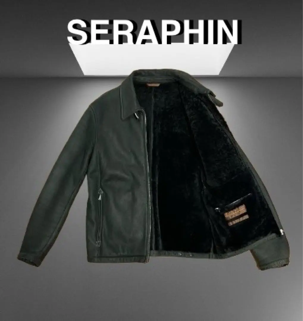 セラファン　レザーライダースジャケット　高級レザー seraphin セラファン レザージャケット 48