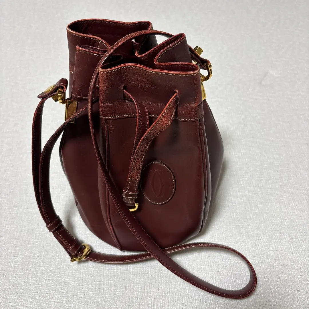 Thumbnail of Cartier drawstring leather bag, Must de Cartier line