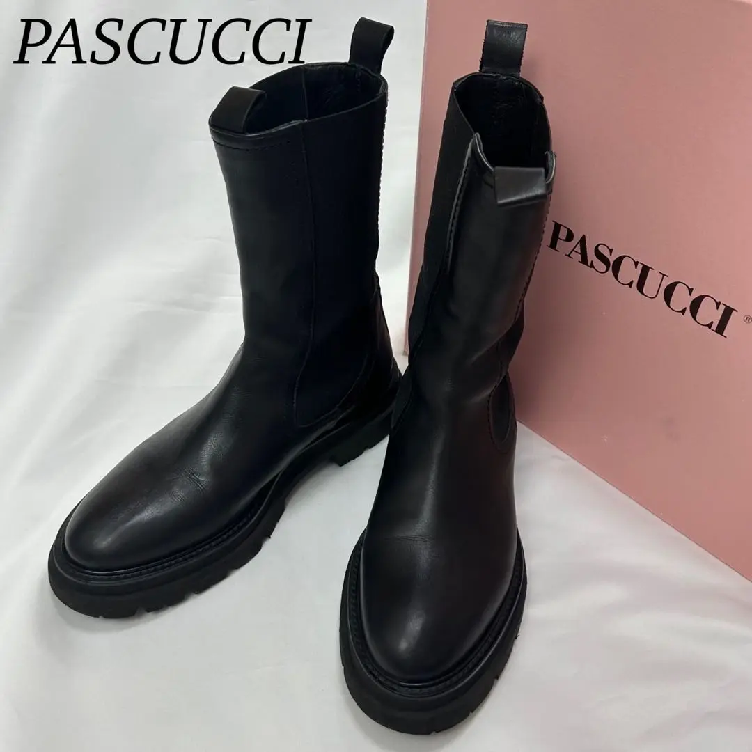 【極美品】PASCUCCI パスクッチ サイドゴアブーツ　チェルシーブーツ 37 PASCUCCI パスクッチ - レディース ブーツ -レディースシューズ