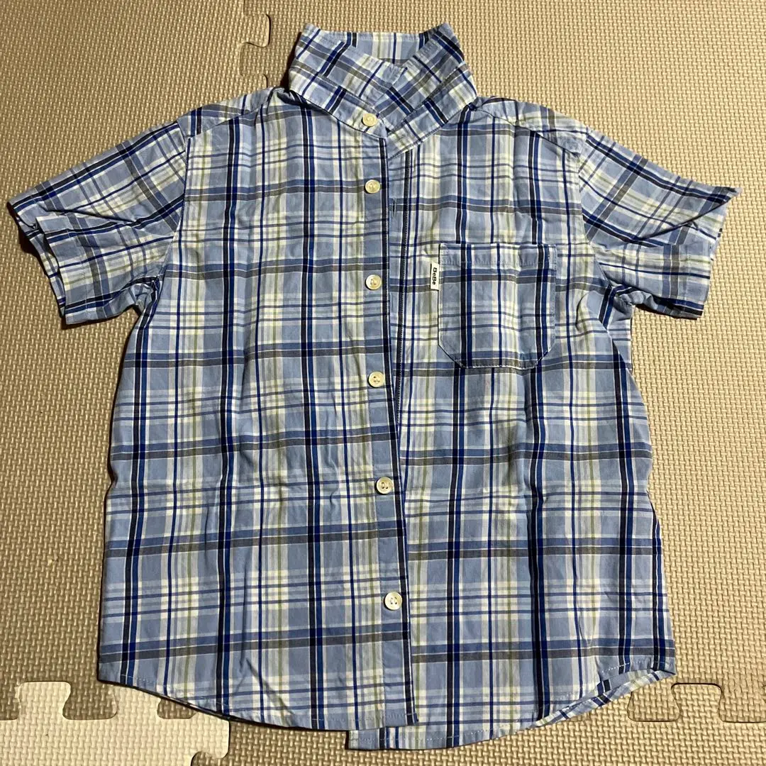 Thumbnail of BeBe Short Sleeve Check Shirt 120 Blue