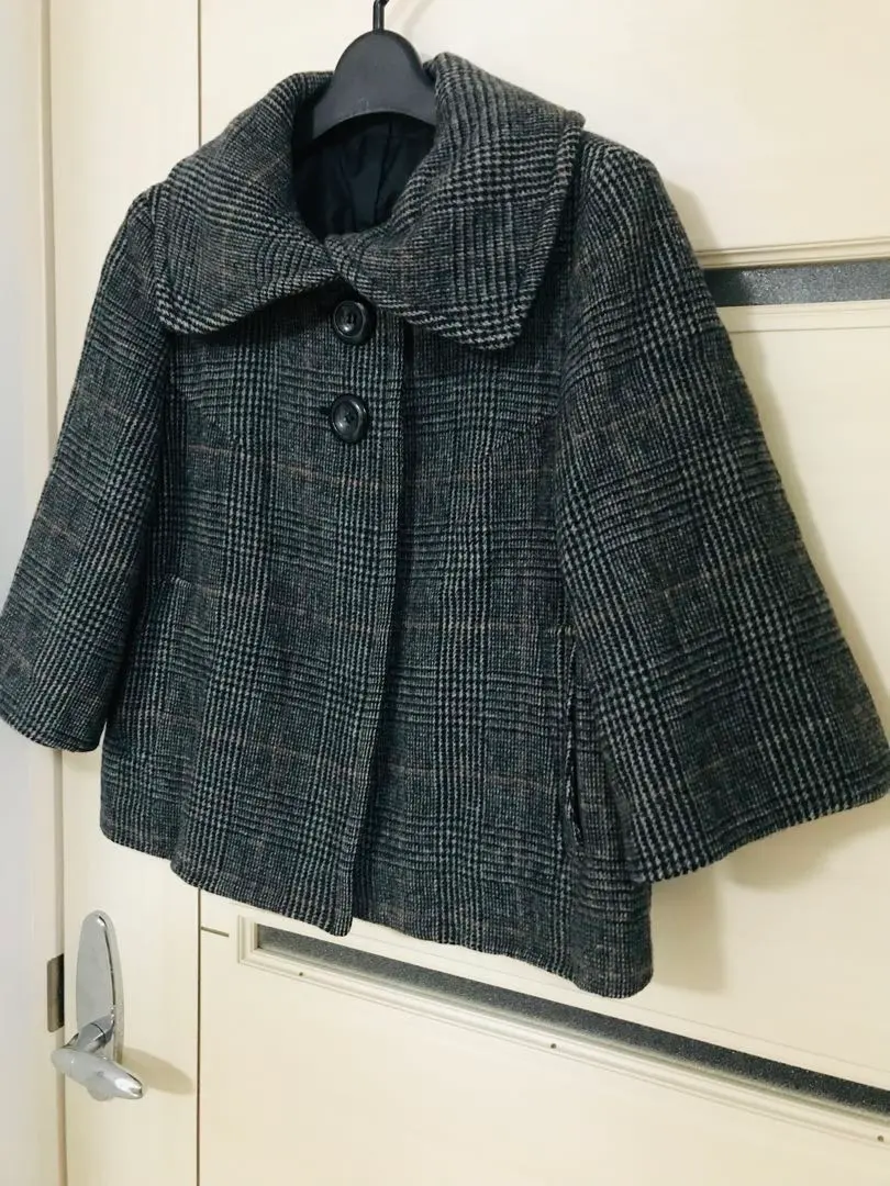 Thumbnail of Price reduced! Michel Klein Pea Coat - Adorable and warm! Flannel fabric