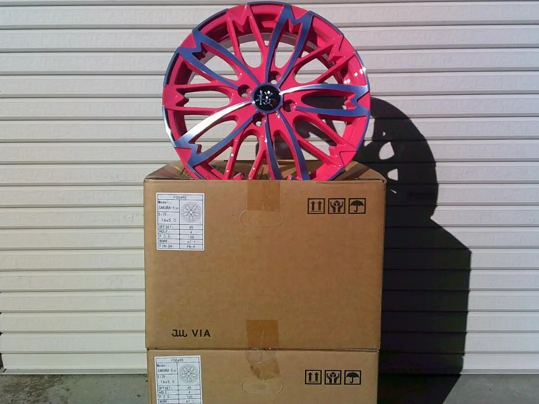 送料込み・新品！和道桜5分咲きNBOXカスタム・タントカスタム・スペーシ 新型N-Boxに履きましたホイールの紹介です🌸 和道 桜 五分咲