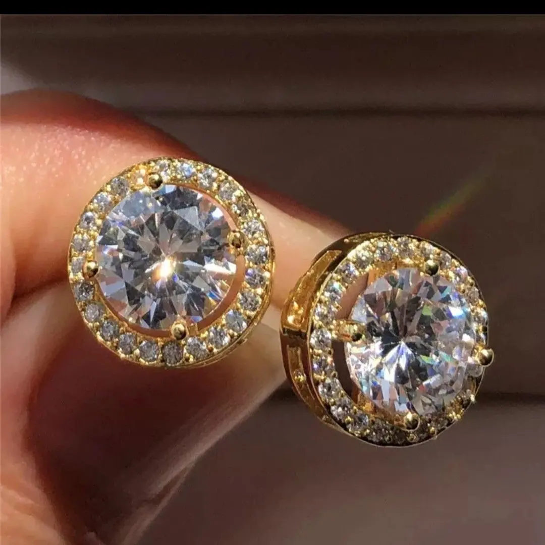 X431 耳環 女士 黃金 AAA級CZ鑽石 S925 簡約 的縮圖