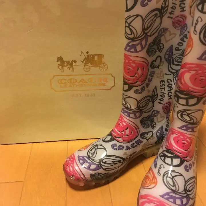 COACH コーチ バックリボン レインブーツ 長靴 新品未使用♡