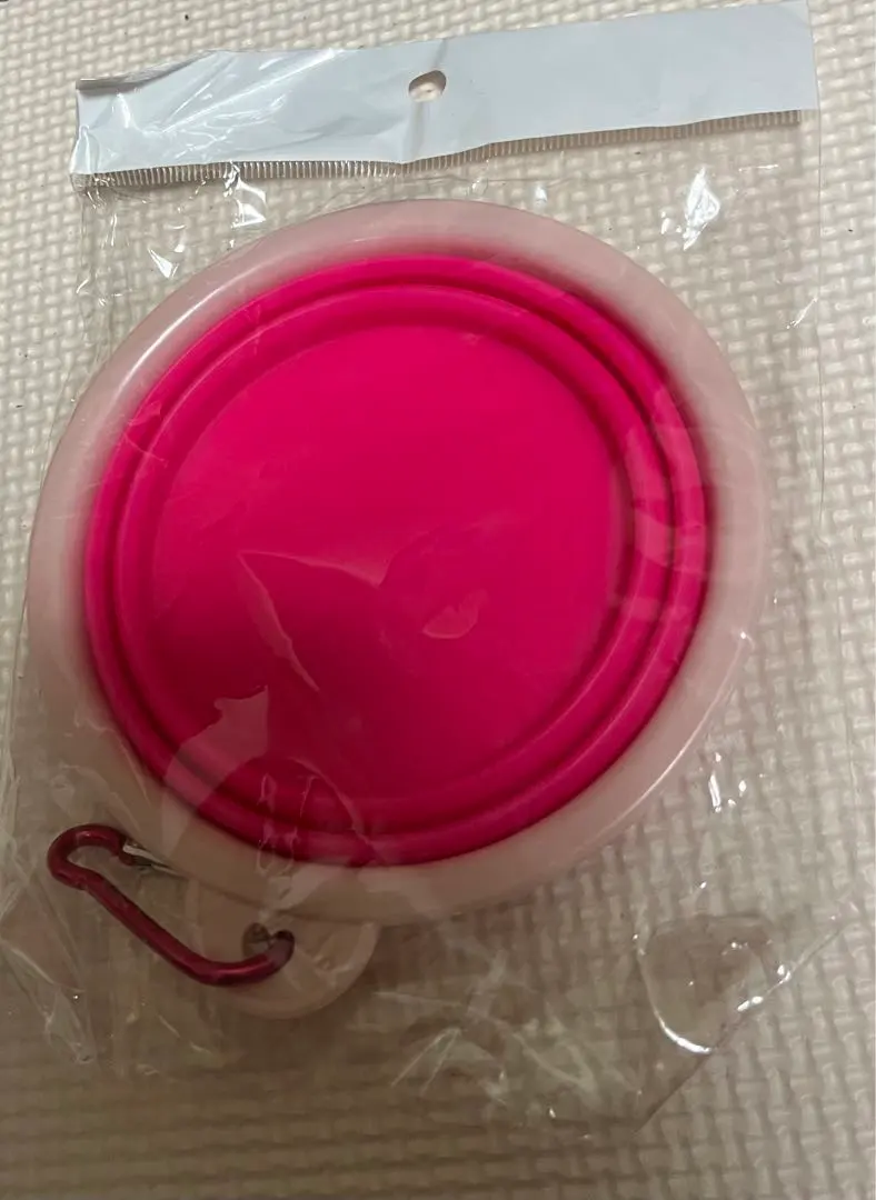 Thumbnail of Water Bowl, Collapsible Pink Silicone Dish