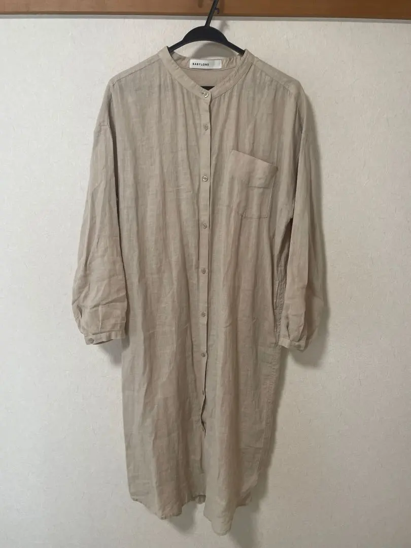 Thumbnail of Linen 100% Beige Shirt Dress Size 38