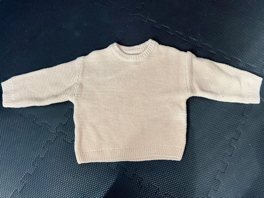 Thumbnail of ZARA Beige Knit Sweater 12-18 Months