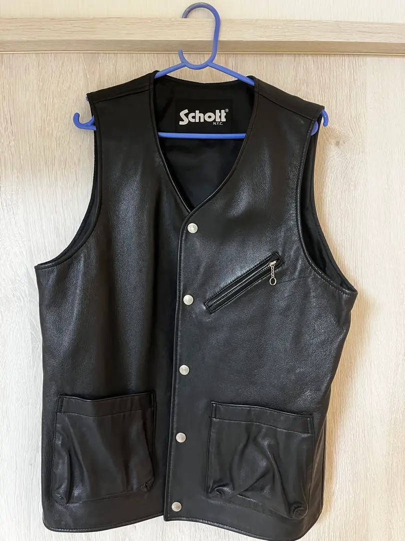 Schott クルミ ボタン レザー ベスト USA製 ブラック サイズ S 170386869.jpg?cmsp_timestamp=