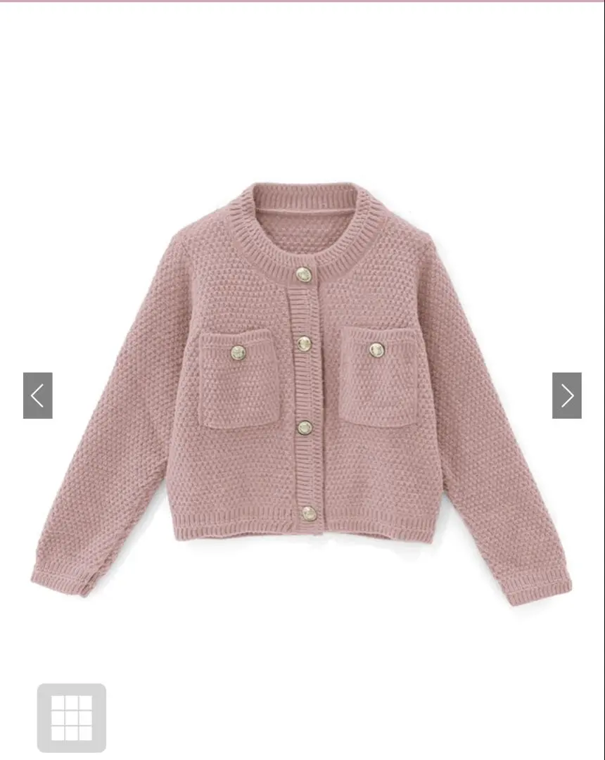 Thumbnail of GRL Gold Button Short Knit Cardigan Pink an1347