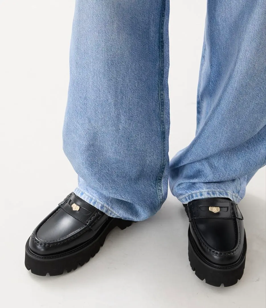 美品！カミナンド 黒 エナメル ローファー ゴールドプレート14179 ブラック CAMINANDO / カミナンド | Deuxieme Classe別注 LOAFERS レザー