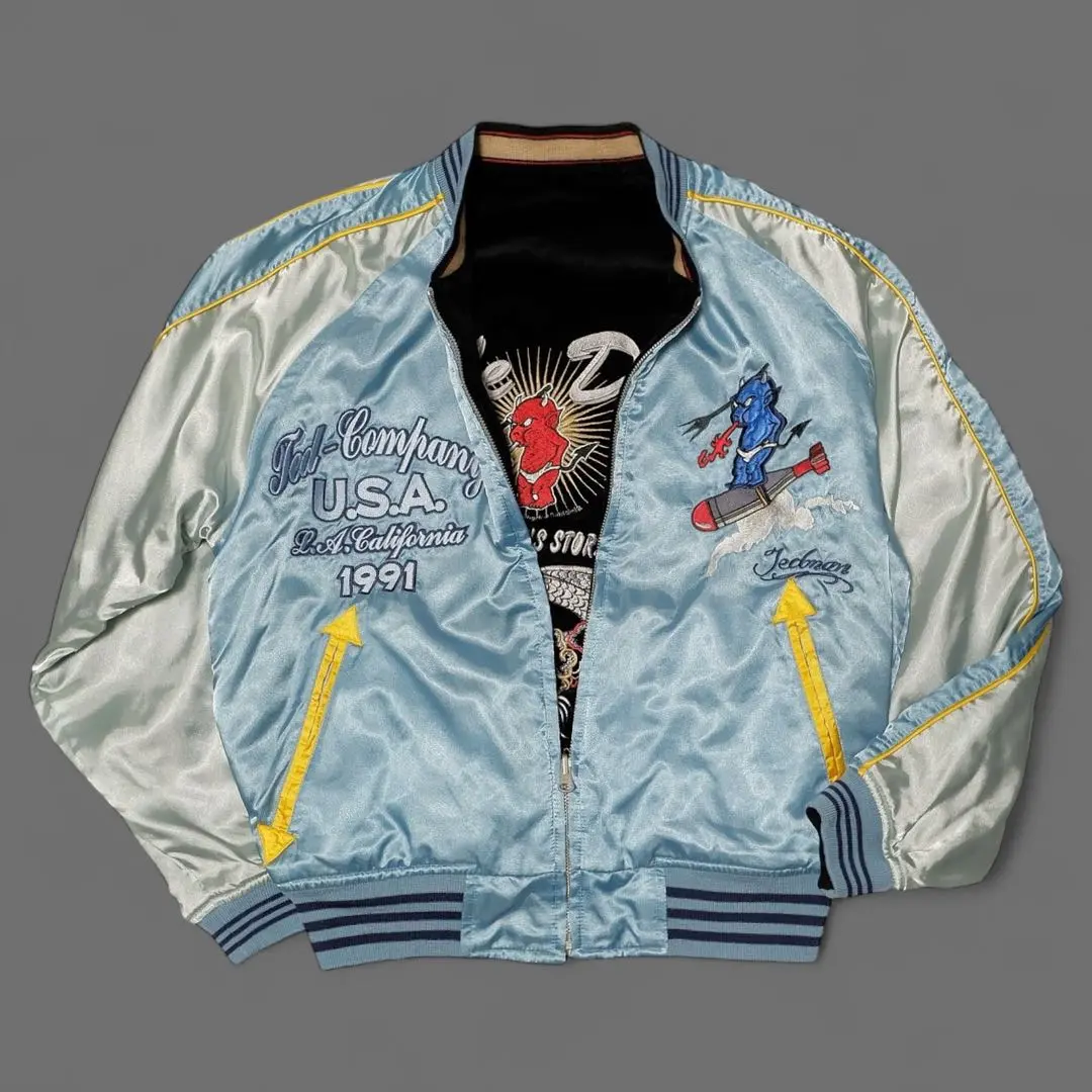 Devil Motors リバーシブルスカジャン 1991年製 Devil Motors 鼻高々 リバーシブルスカジャン 1991年製