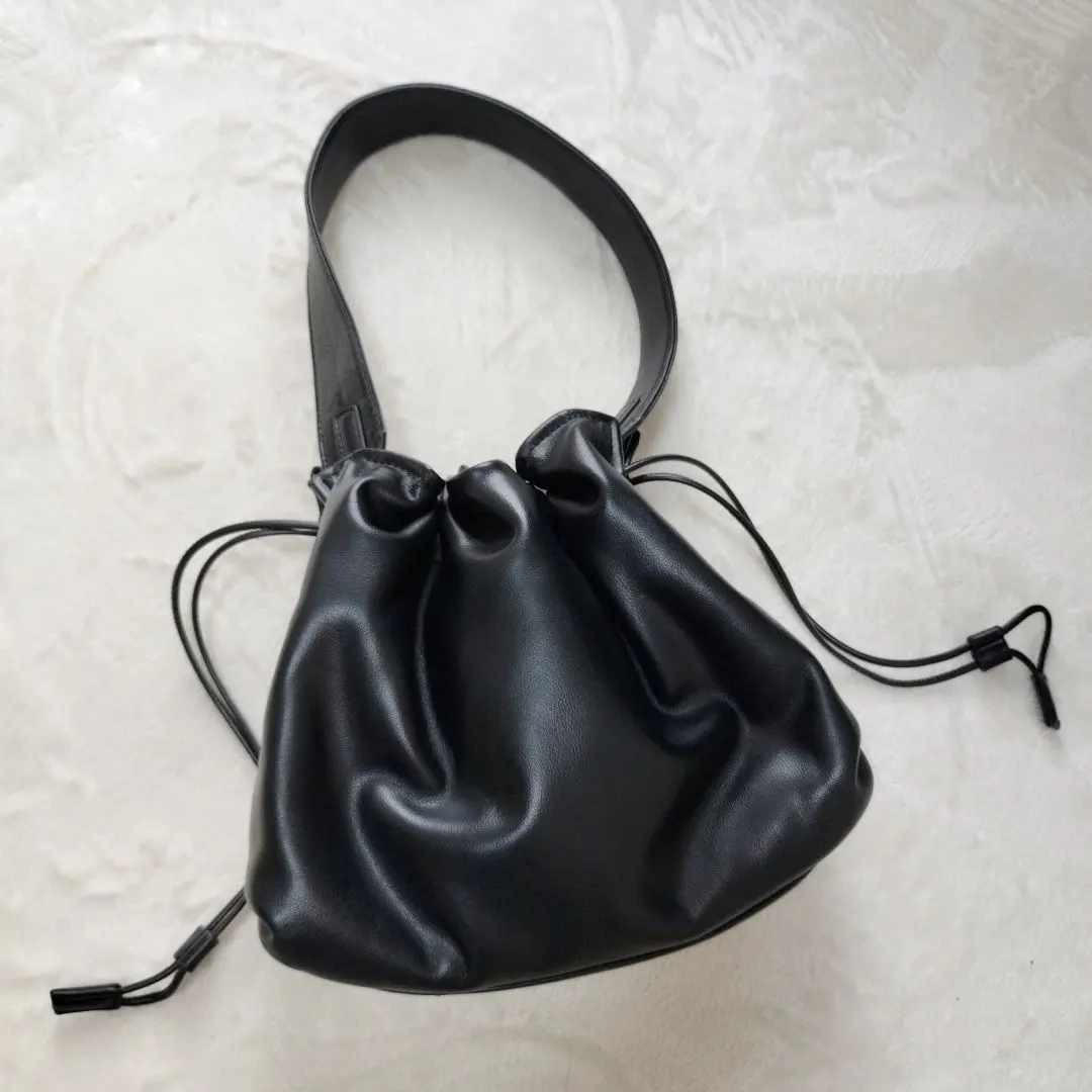 Thumbnail of Diana One Shoulder Bag Black Drawstring Asymmetrical Bag