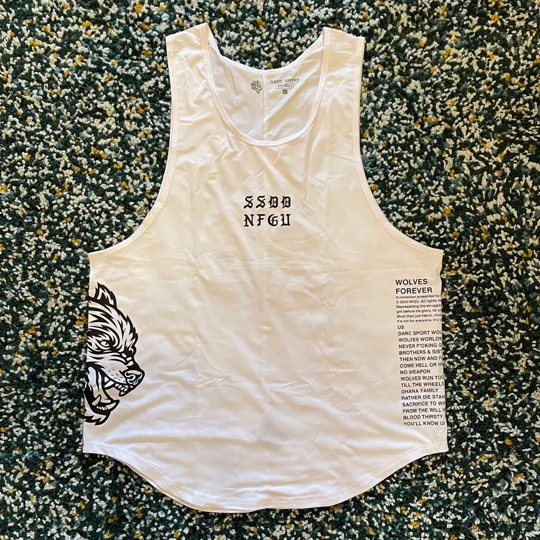 クロノス・オリンピア タンクトップ 2枚セットサイズホワイトmブラックs CRONOS BACK MESH TANKTOP【WHITE】