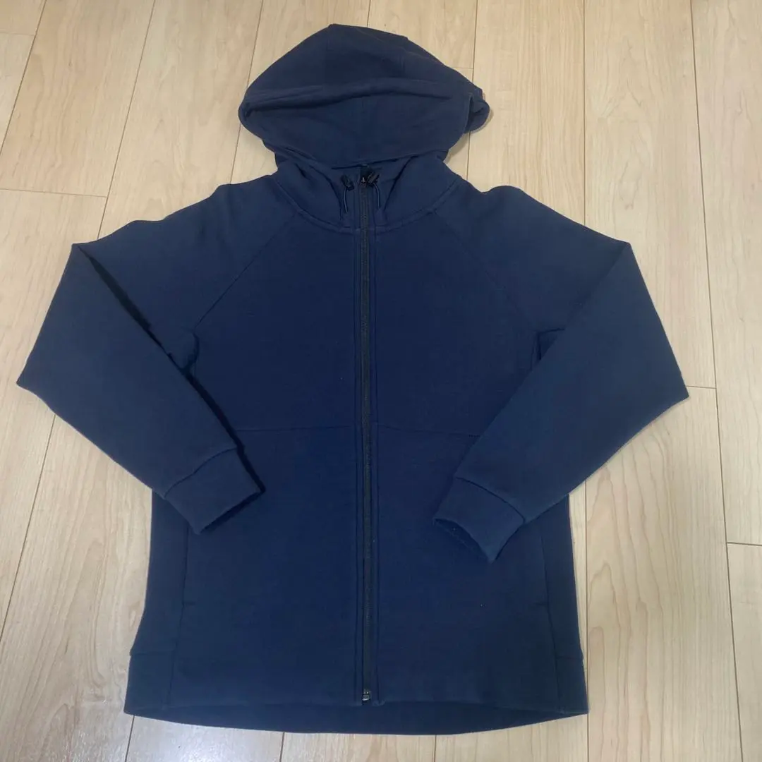 Thumbnail of MUJI Water-Repellent Double-Knit Zip-Up Hoodie S Navy High Performance