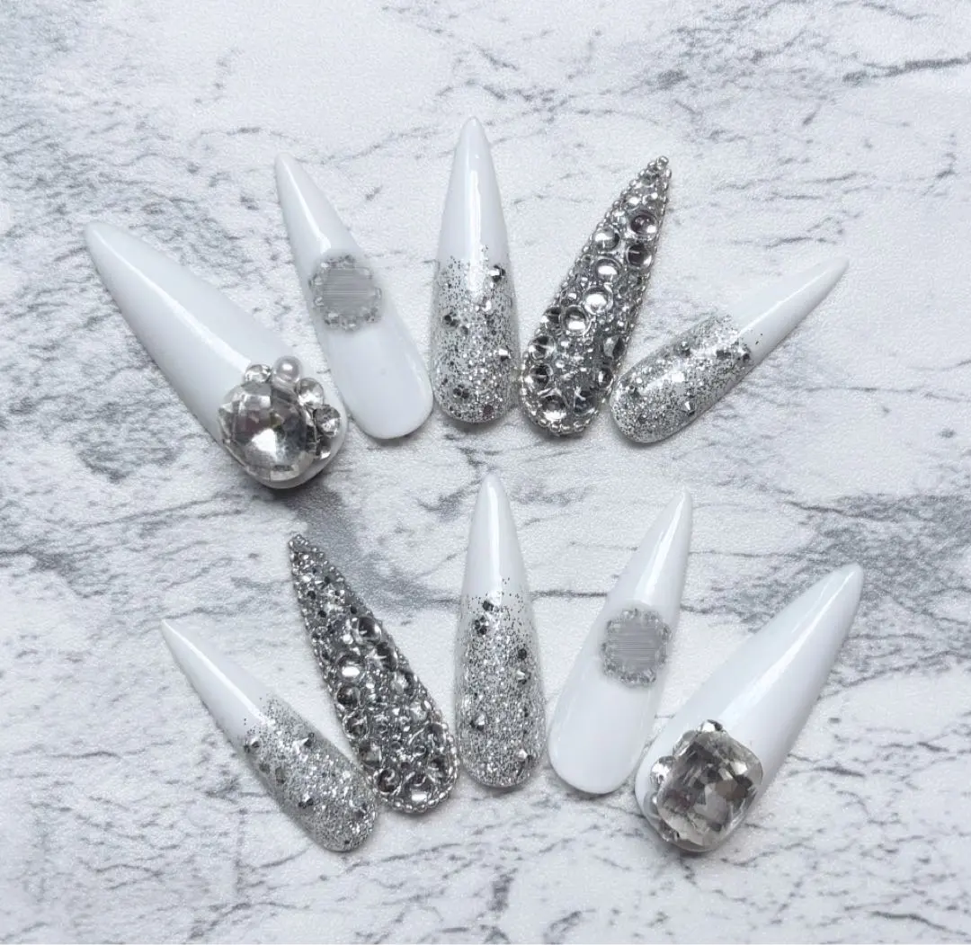 Thumbnail of Brand nail tips, Gyaru nail tips, long nails, embedded, cc