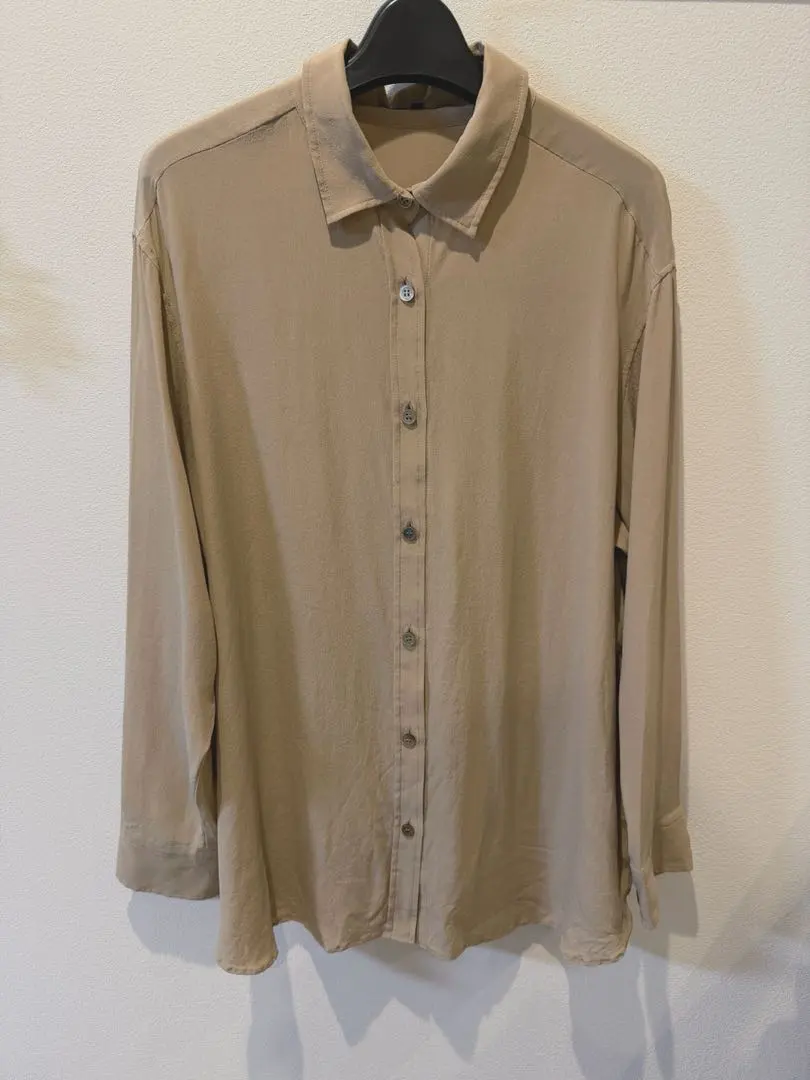 Thumbnail of 23区, 100% Silk, Long Sleeve, Shirt, Blouse, Beige, Oversized