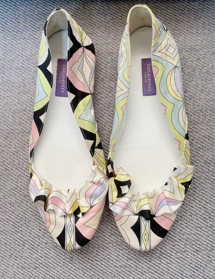 【美品】EMILIO PUCCI ピンク サンバースト装飾 フラットシューズ Emilio Pucci Pink Sunburst Decoration Flat Shoes | eBay