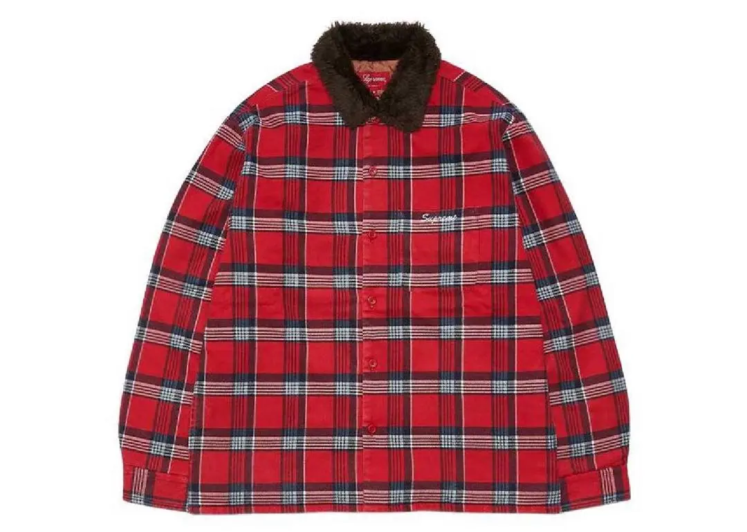 2025年最新】supreme faux fur collar flannel shirtの人気