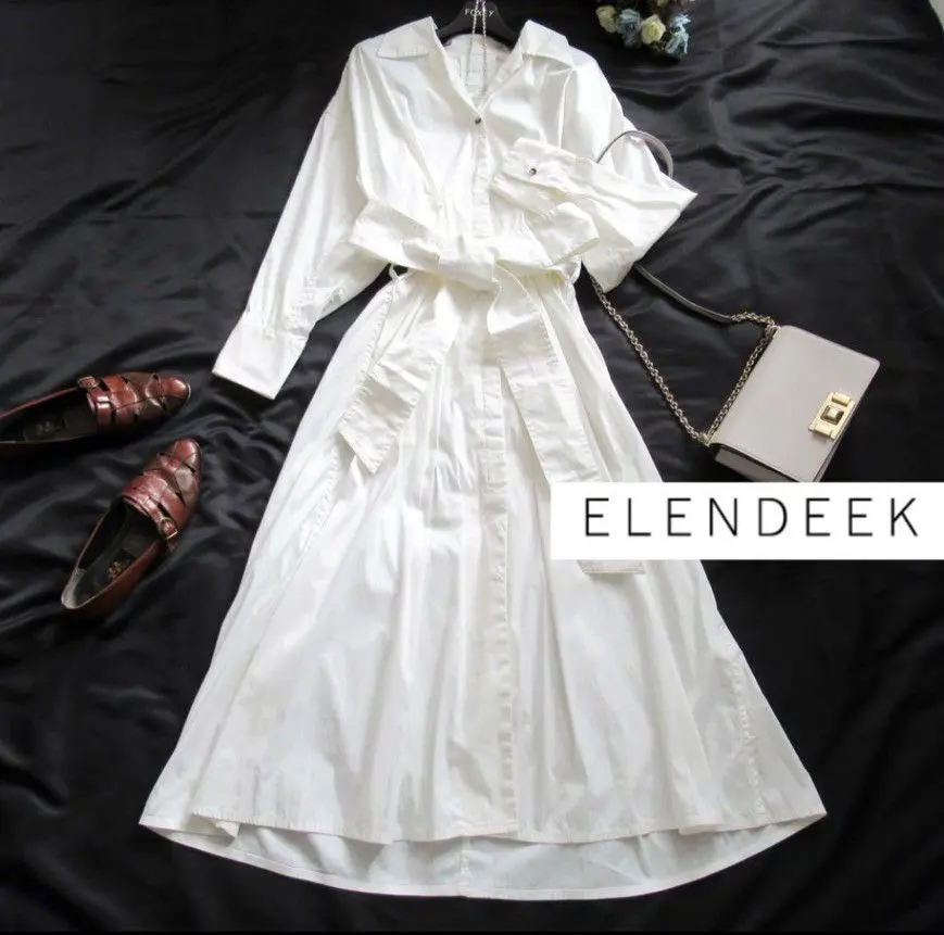 Thumbnail of ELENDEEK White Shirt Dress Long Sleeve