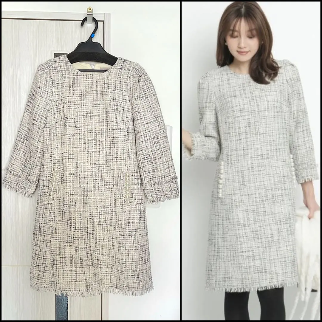 Thumbnail of New with tags JUSGLITTY JUSGLITTY Pearl Tweed Dress