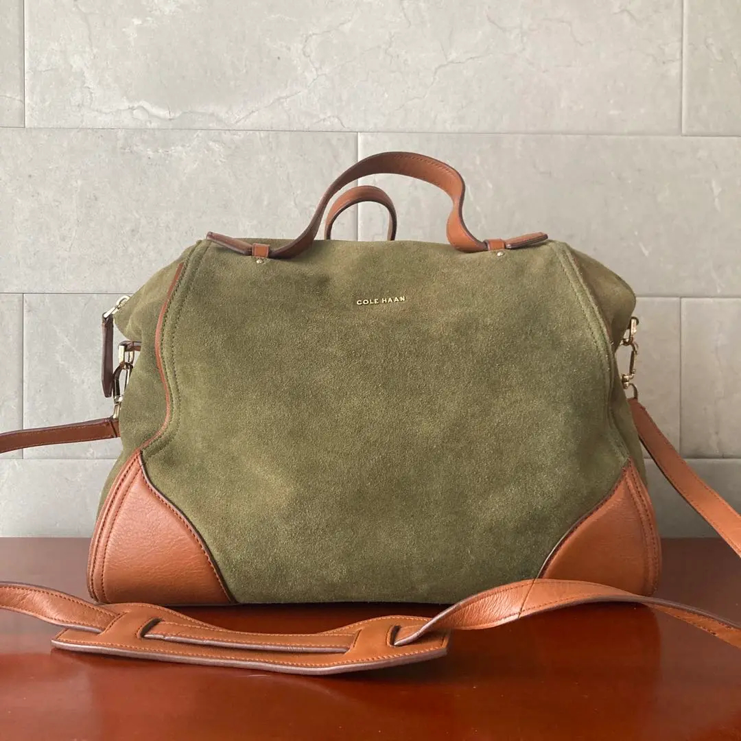 ✨良品✨COLE HAAN スウェード×レザー ミニハンドバッグ ブラウン ✨良品✨COLE HAAN スウェード×レザー ミニハンドバッグ ブラウン