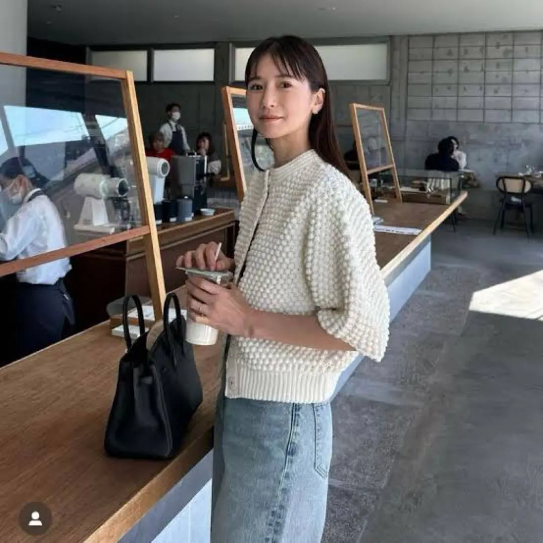 トップス clane 3D DOT HALF SLEEVE KNIT CARDIGAN CLANE（クラネ）の「3D DOT HALF SLEEVE KNIT CARDIGAN（ニット