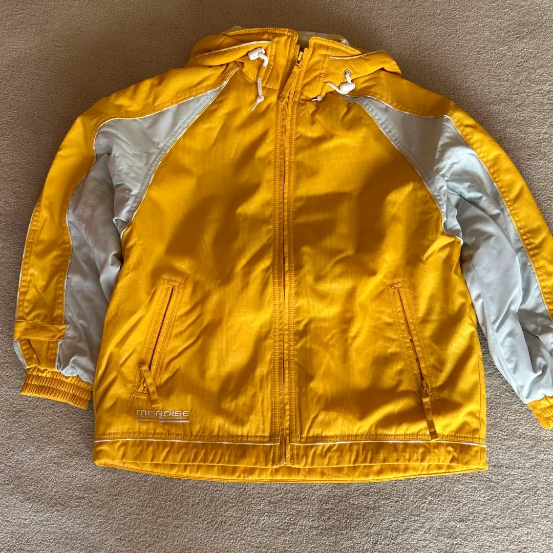 Thumbnail of Yellow hooded nylon jacket, for women or children, size 150