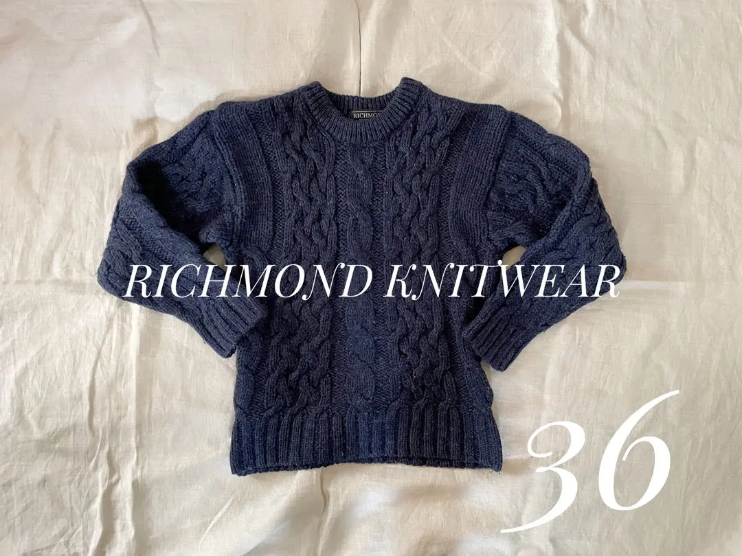 【美品】シエールイエナ　RICHMOND KNITWEAR ホワイトニット 美品】シエールイエナRICHMOND KNITWEAR ホワイトニット