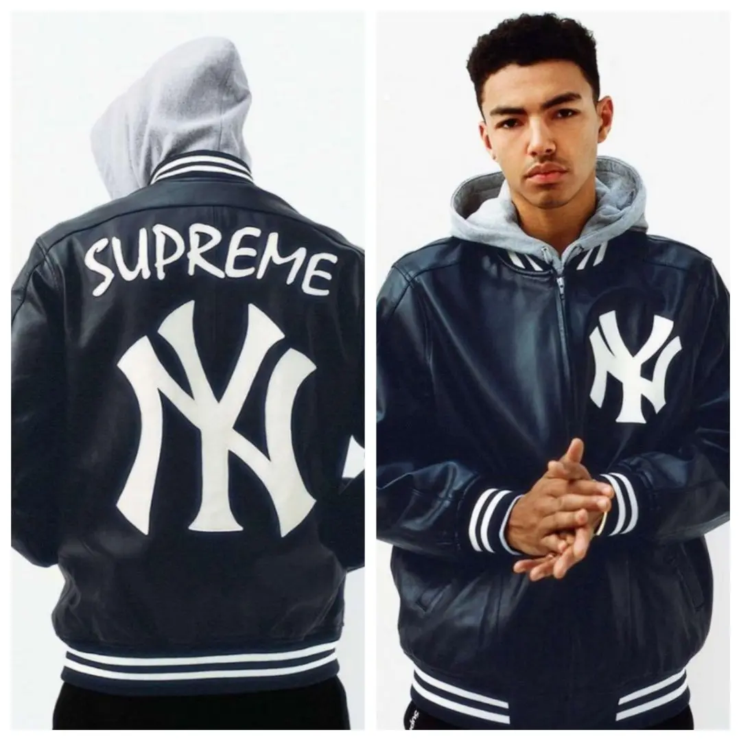 SUPREME TEAM 2019 スタジャン Lサイズ ネイビー/ホワイト Supreme Team Varsity Jacket Navy シュプリーム スタジャン