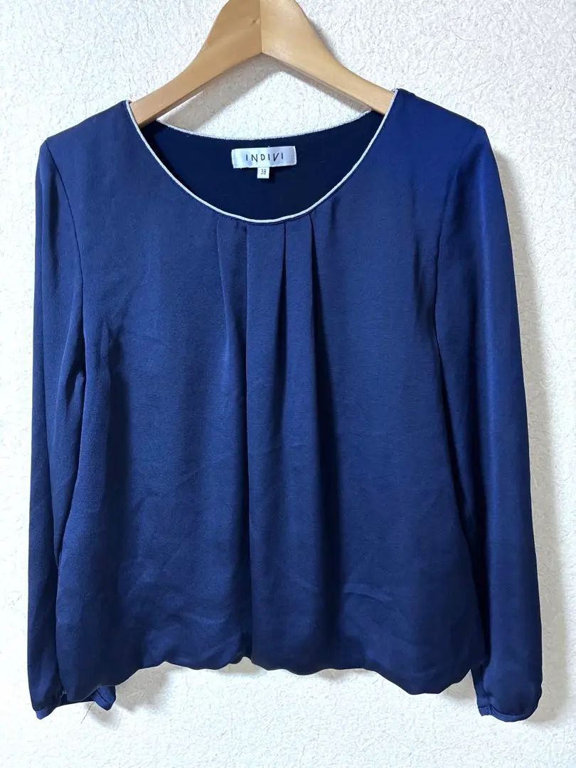 Thumbnail of INDIVI Navy Long Sleeve Blouse Size 38