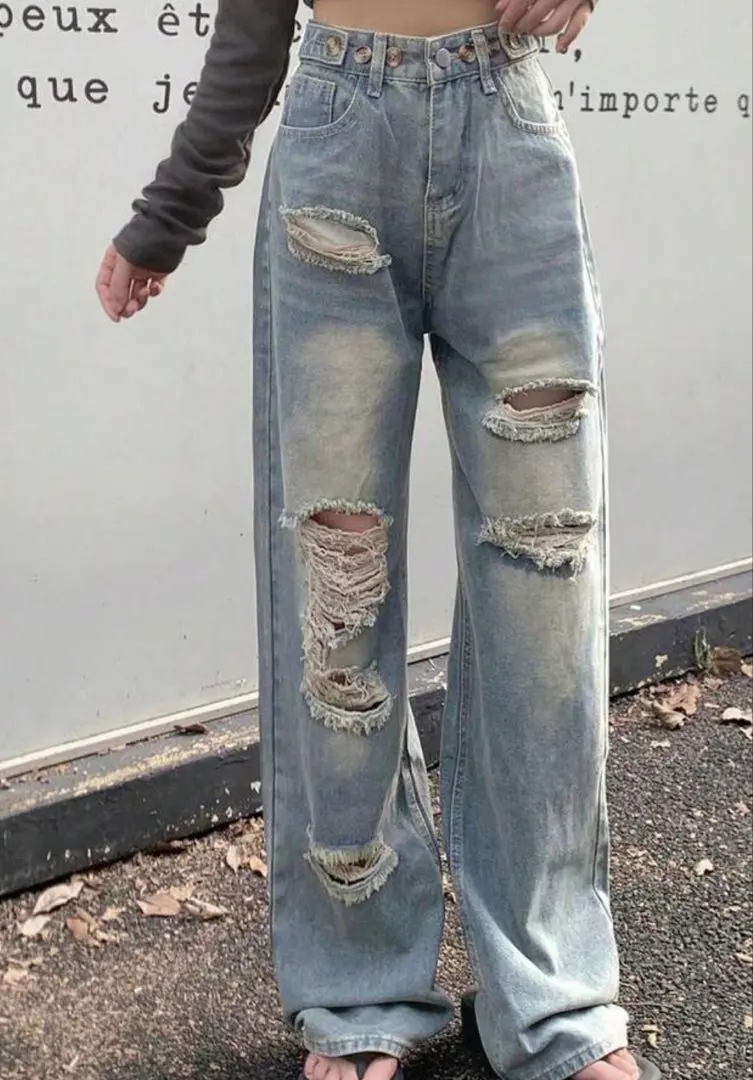 SHEIN 破洞牛仔褲 的縮圖