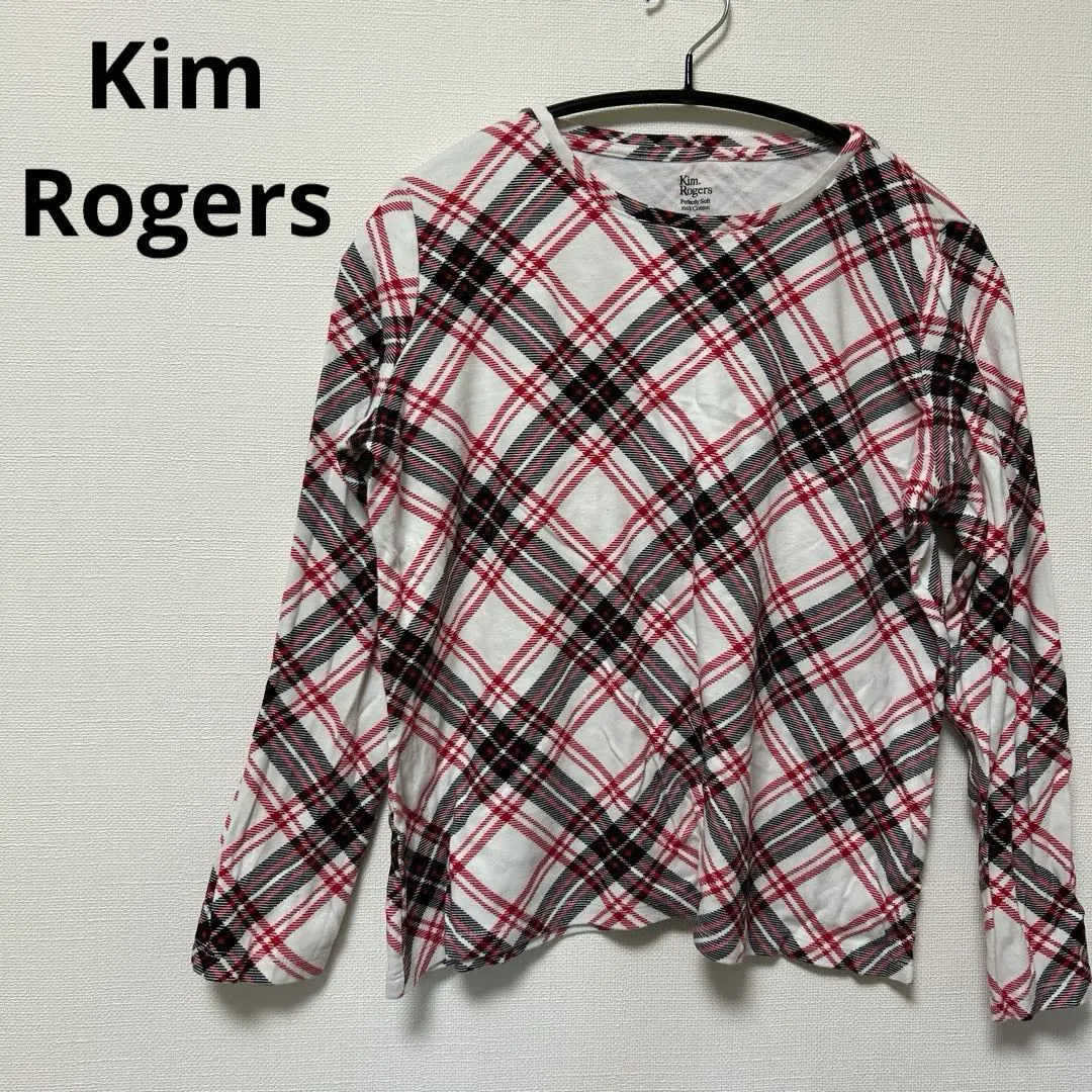 Thumbnail of Kim Rogers Red Black Check Long Sleeve T-shirt P/S American Casual