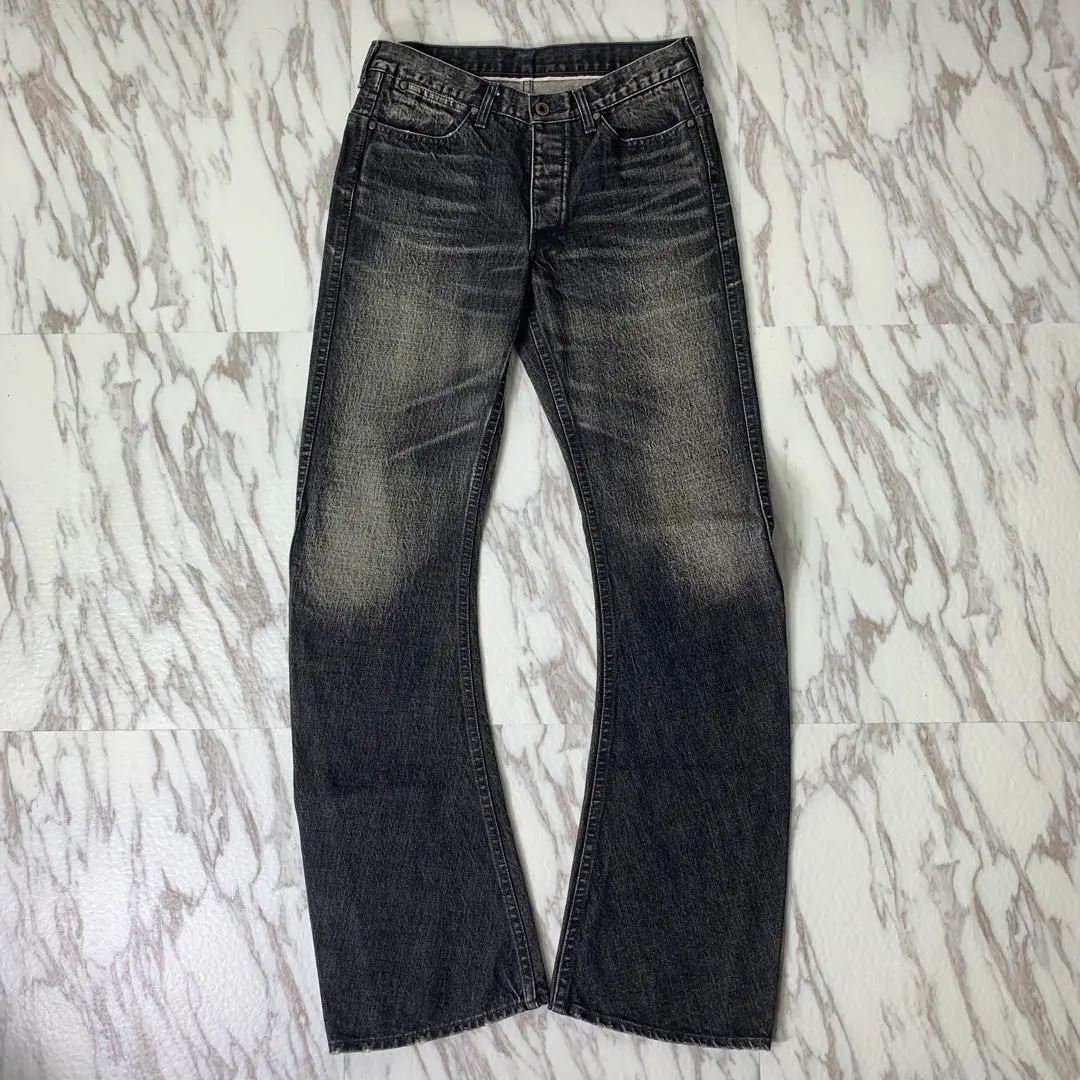 00年代 wjk 3D香蕉牛仔褲 牛仔褲 黑色 喇叭褲 靴型褲 的縮圖