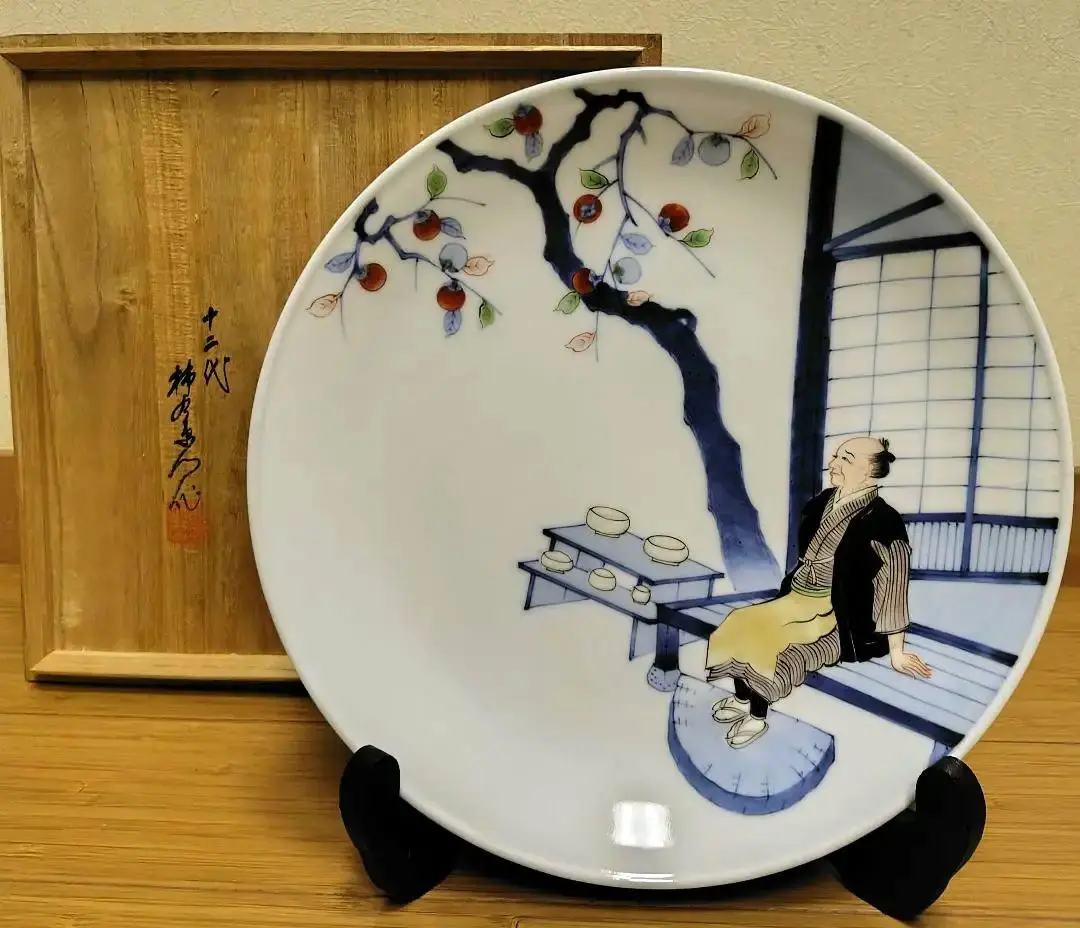 十二代　酒井田柿右衛門 希少作 染錦 初代図額皿共箱 25cm 2025年最新】初代柿右衛門の人気アイテム - メルカリ
