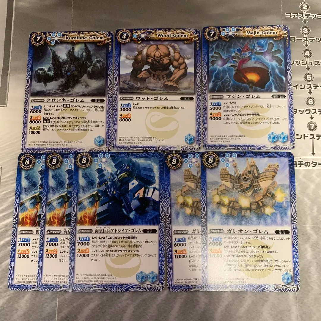 Thumbnail of Battle Spirits Blue Golem 8-card set 245