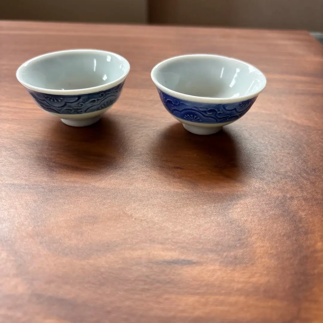 Thumbnail of Set of 2 pale blue ceramic sake cups