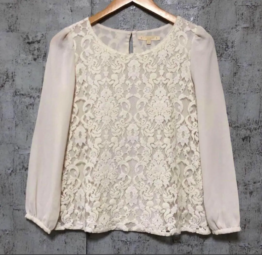 Thumbnail of LAPIS LUCE BEAMS Lace & Chiffon Blouse S