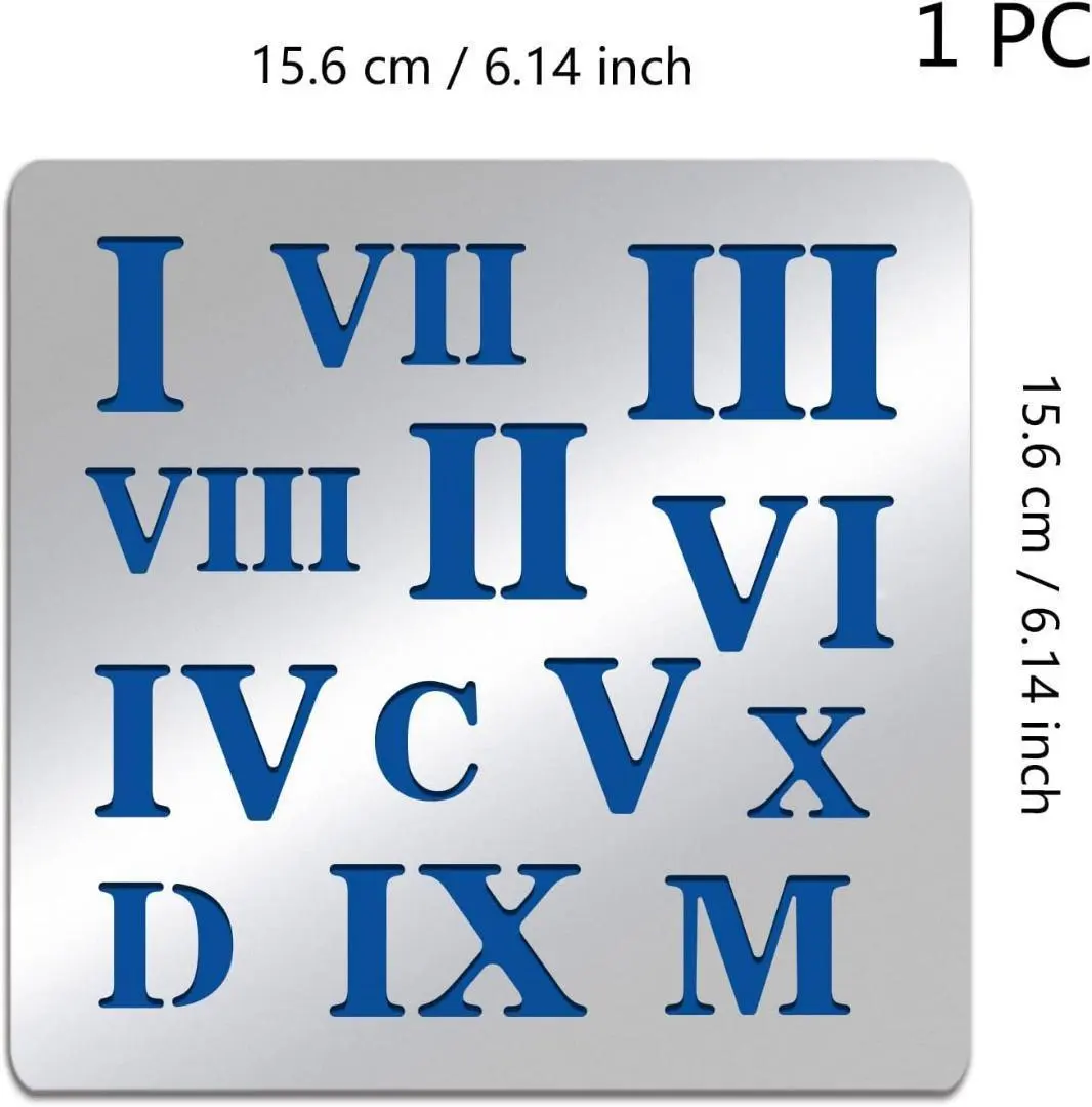 1張 模板 繪圖模板 羅馬數字 不銹鋼製 DIY 的縮圖